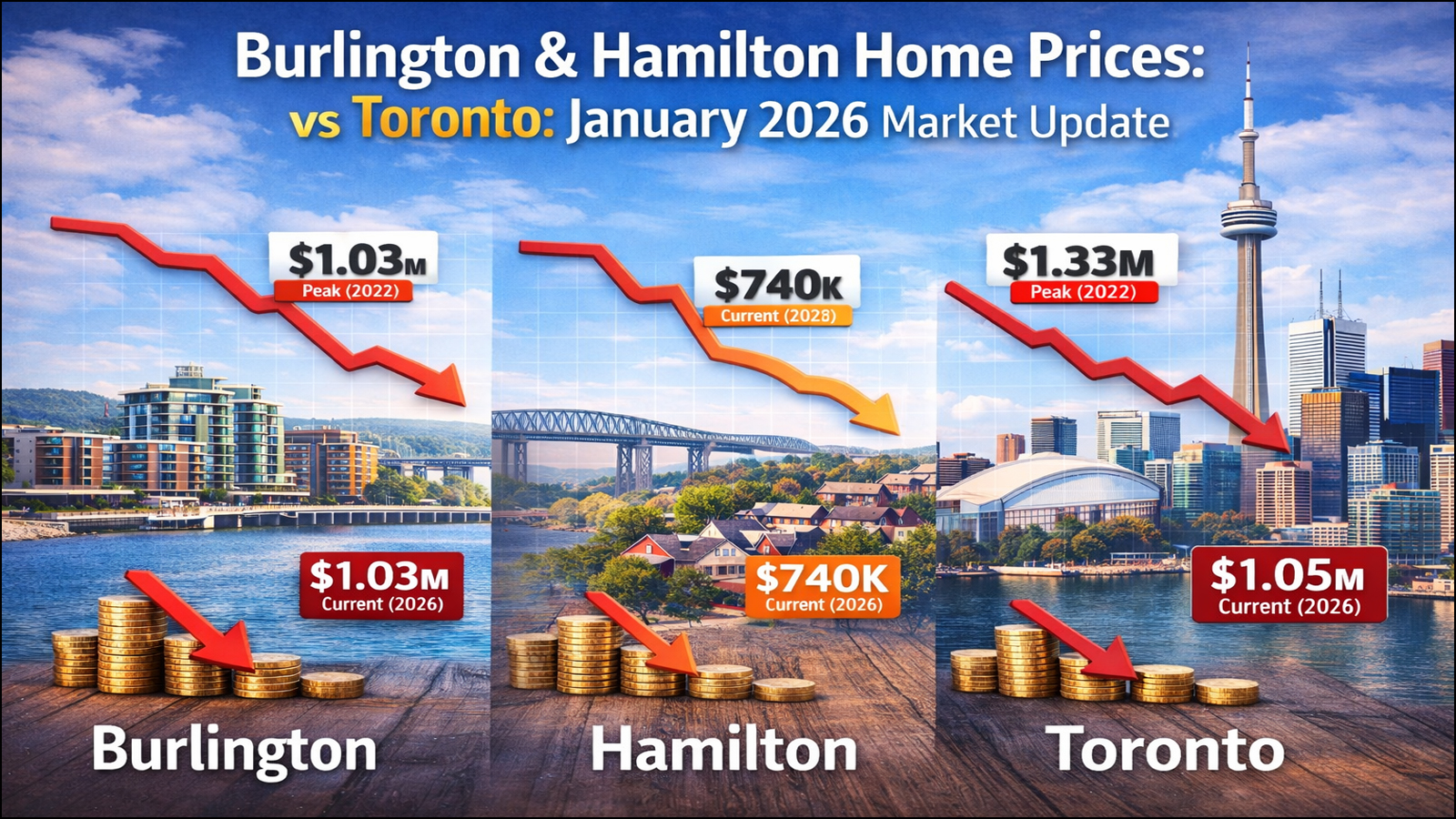 Burlington & Hamilton Home Prices vs Toronto: January 2026 Market Update